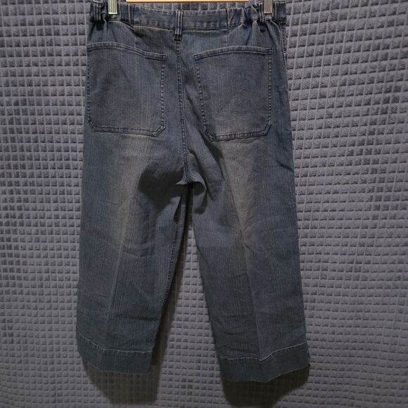 Y2K Denim Jacket Capris Set Sz8 Med Chico Design Grunge Flare Jean Stretch Waist - Picture 16 of 16